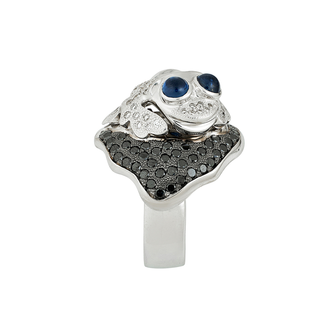 Кольцо из золота 585 пробы c сапфирами и бриллиантами, Л 2812 1184 за 170000