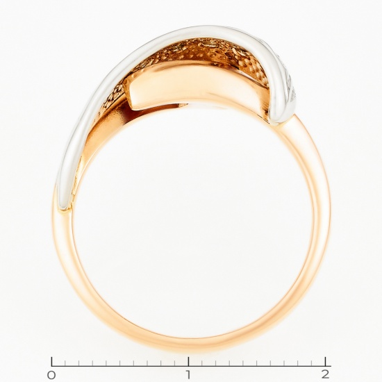Кольцо из комбинированного золота 585 пробы c 5 бриллиантами, Л28076638 за 19750