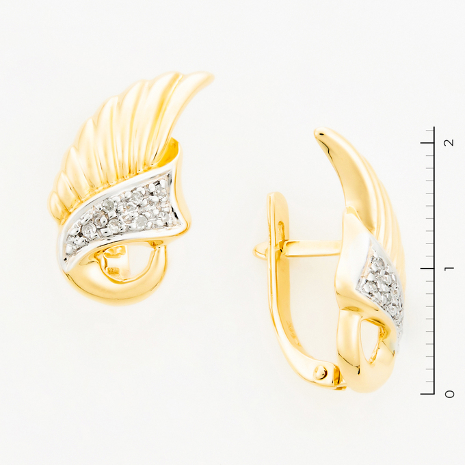 Серьги из золота 585 пробы c бриллиантами