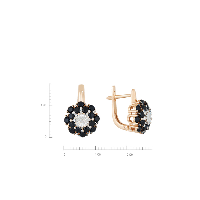 Серьги из золота 585 пробы c сапфирами и бриллиантами, Л 6602 1781 за 47920