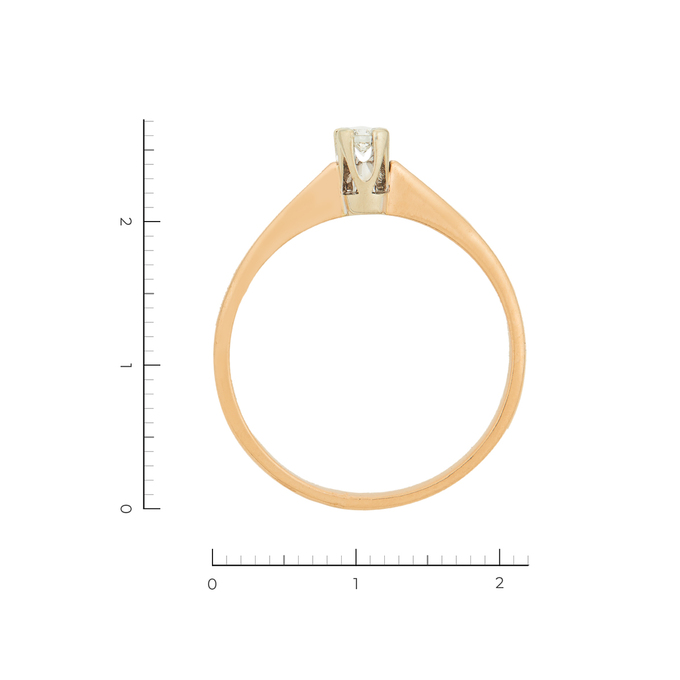 Кольцо из комбинированного золота 585 пробы c 1 бриллиантом, Л 2315 9467 за 19750
