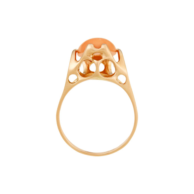 Кольцо из золота 585 пробы c кораллом, Л 3706 6798 за 48400