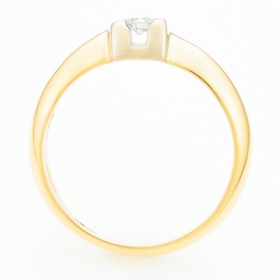 Кольцо из комбинированного золота 750 пробы c 1 бриллиантом, Л47083583 за 36000