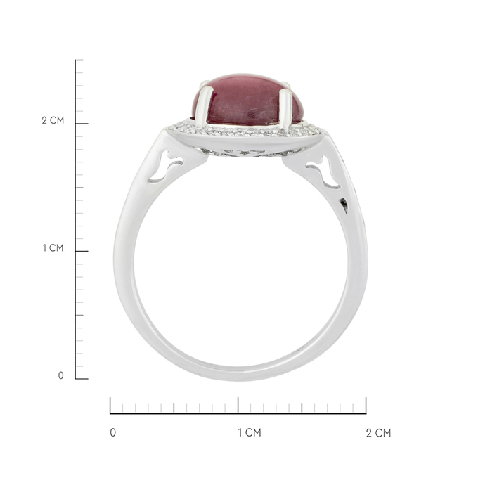 Кольцо из золота 750 пробы c звездчатым рубином и бриллиантами, Л 5403 3520 за 80000