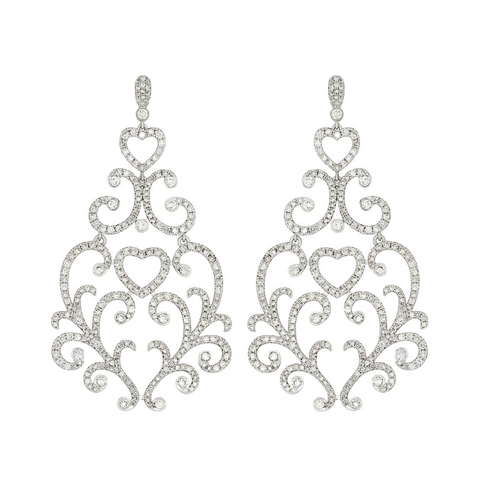Серьги из золота 585 пробы с бриллиантами, Л 2811 7929 за 280000