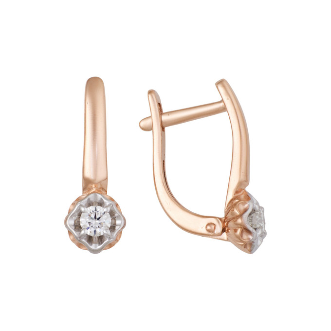Серьги из золота 585 пробы с бриллиантами, Ц О007 5604 за 35600