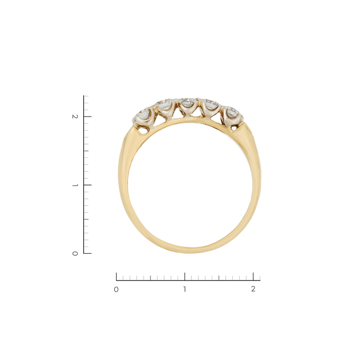 Кольцо из золота 750 пробы c 5 бриллиантами, Л 3112 5836 за 103200