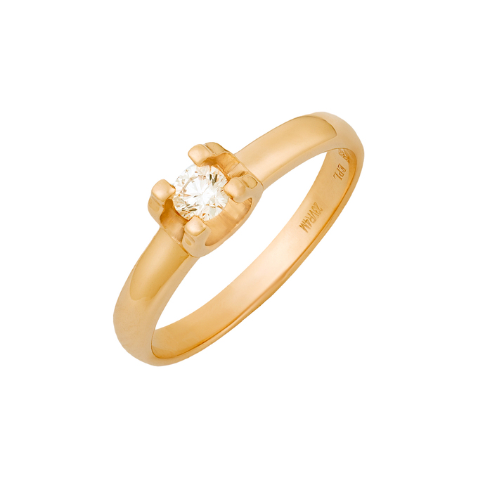 Кольцо из золота 585 пробы c бриллиантом