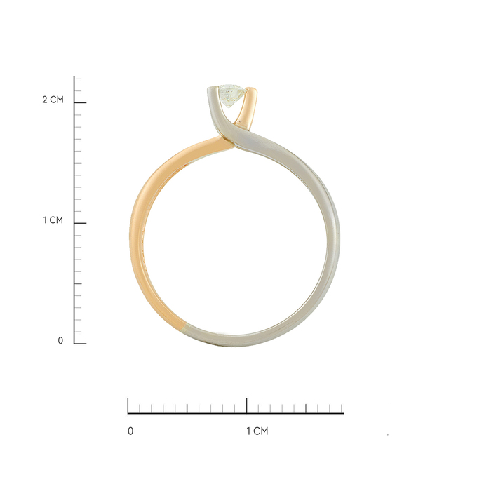 Кольцо из золота 585 пробы c бриллиантом, Л 7303 2531 за 28720