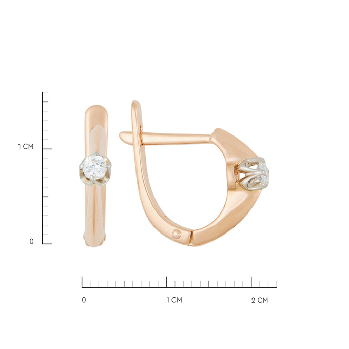 Серьги из золота 585 пробы c фианитами