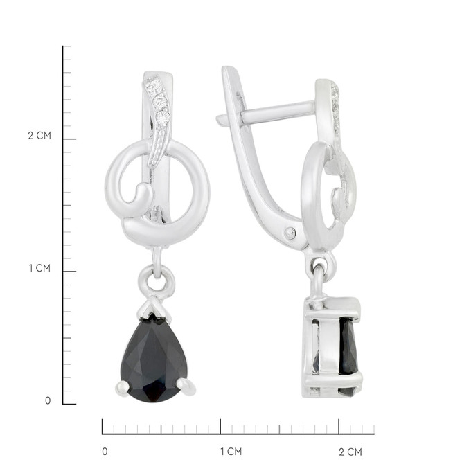 Серьги из золота 585 пробы с сапфирами и бриллиантами, Л 7601 8831 за 79200
