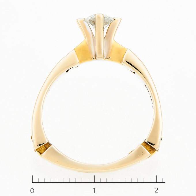 Кольцо из комбинированного золота 750 пробы c 1 бриллиантом, Л 1803 2413 за 98200