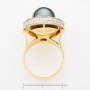 Кольцо из комбинированного золота 750 пробы c 109 бриллиантами и 1 гематитом Л33076282 фото 4