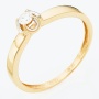 Кольцо из красного золота 585 пробы c 1 бриллиантом Л57027396 фото 1