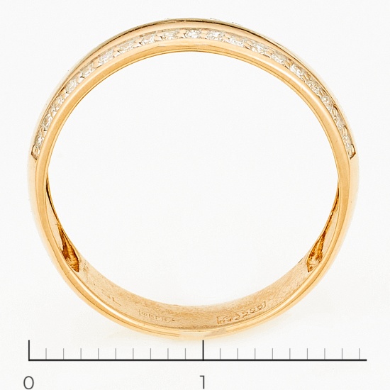 Кольцо из красного золота 585 пробы c 38 бриллиантами, Л75010964 за 10450