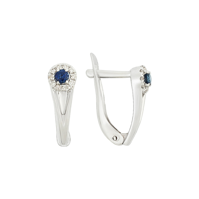 Серьги из золота 585 пробы с сапфирами и бриллиантами, Л 1616 0919 за 25400