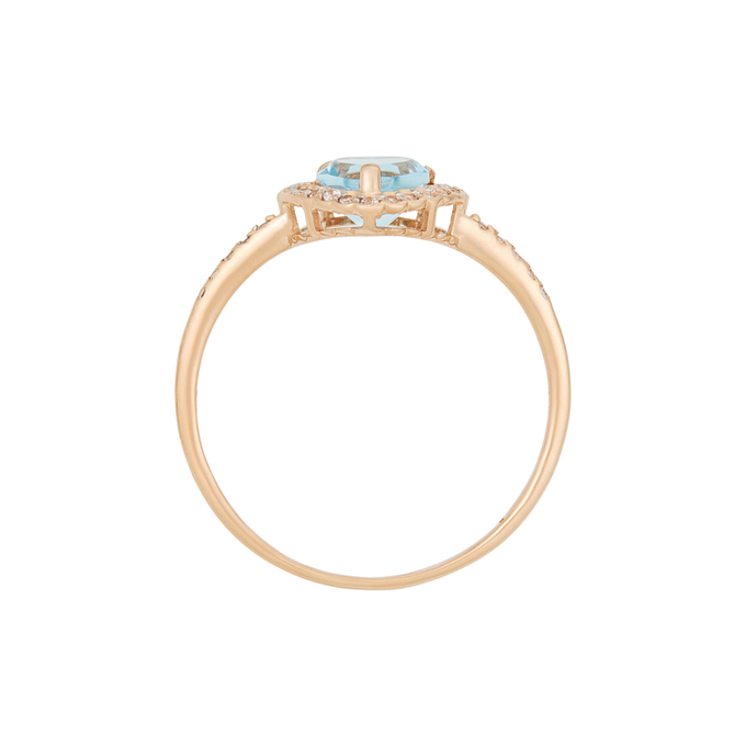 Кольцо из золота 585 пробы c топазом и фианитами, Л 7000 7569 за 17440