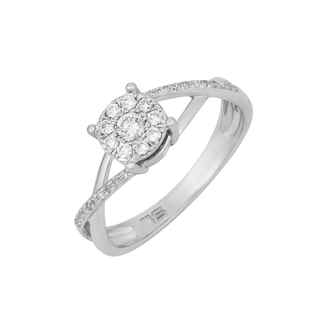 Кольцо из золота 585 пробы c бриллиантами