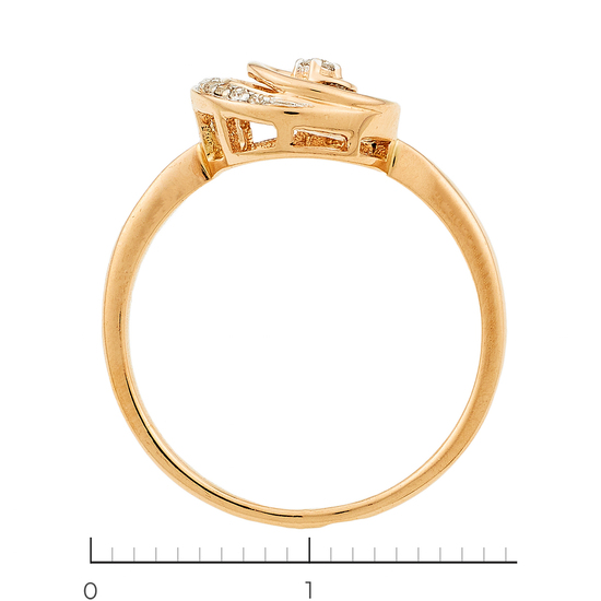 Кольцо из красного золота 585 пробы c 20 бриллиантами, Л47091200 за 12450