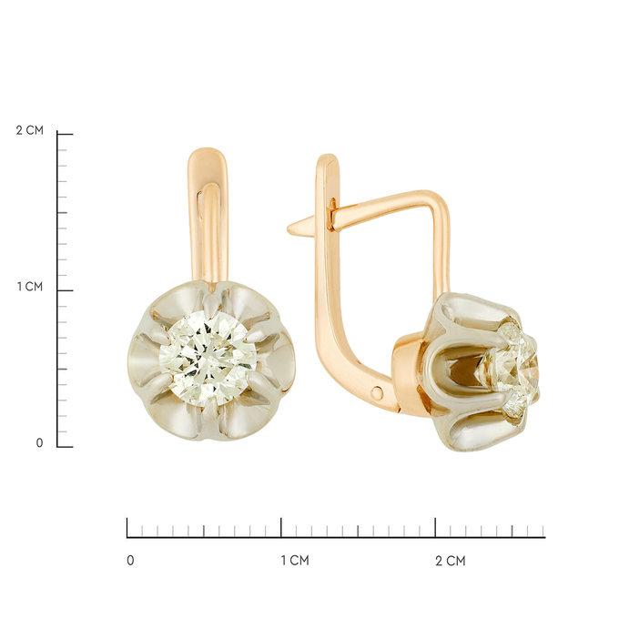 Серьги из золота 583 пробы c бриллиантами, Ц О007 2030 за 230000