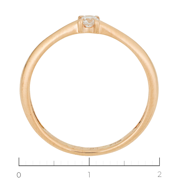 Кольцо из красного золота 585 пробы c 1 бриллиантом, Л 2508 2339 за 14800