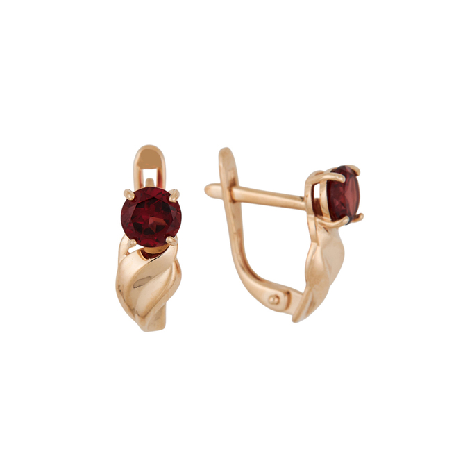 Серьги из золота 585 пробы c гранатами, Л 0616 4361 за 18960