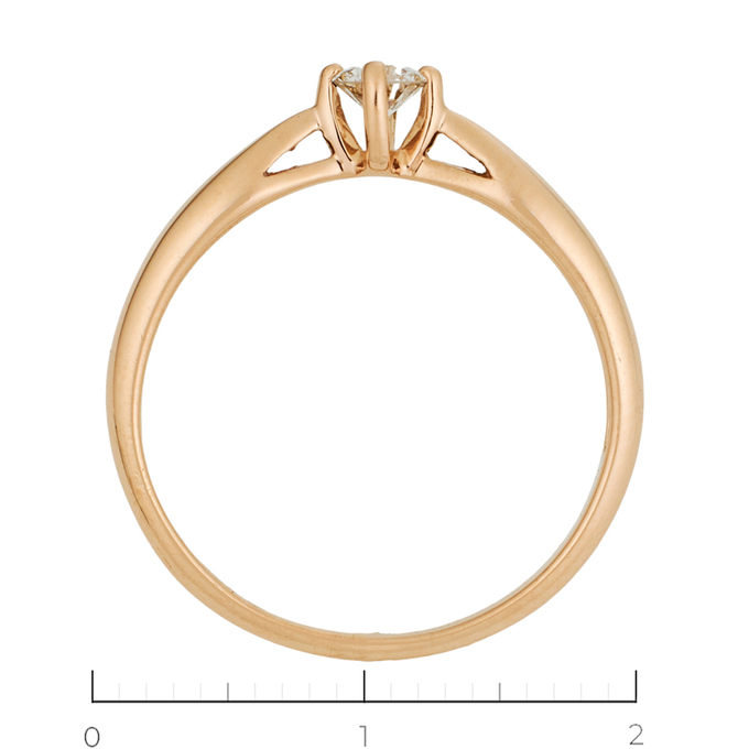 Кольцо из красного золота 585 пробы c 1 бриллиантом, Л 0514 3309 за 15750