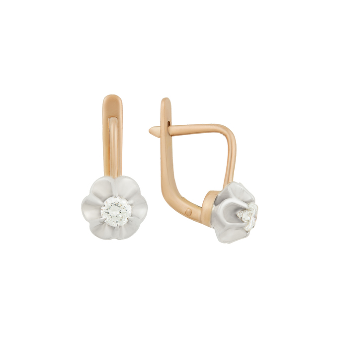 Серьги из золота 583 пробы c бриллиантами, Ц О007 0573 за 71010