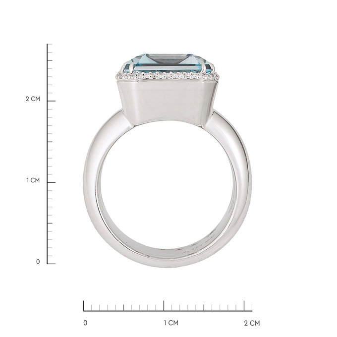 Кольцо из золота 750 пробы c топазом и бриллиантами, Л 6102 2153 за 290000