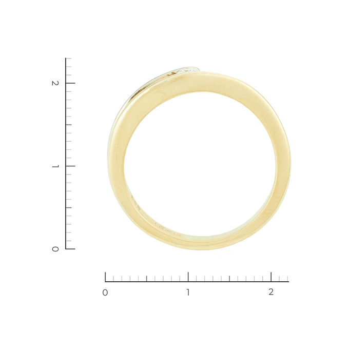 Кольцо из комбинированного золота 585 пробы c 1 бриллиантом, Л 6102 1897 за 21540
