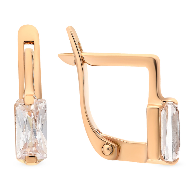 Серьги из золота 585 пробы c фианитами