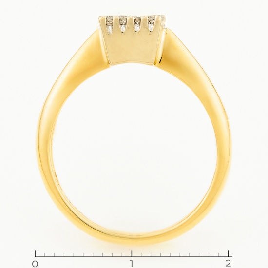 Кольцо из желтого золота 750 пробы c 16 бриллиантами, Л57028593 за 43200