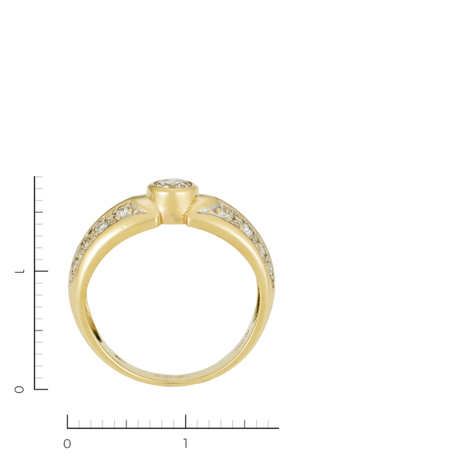 Кольцо из желтого золота 585 пробы c 17 бриллиантами, Л 0514 3368 за 23400