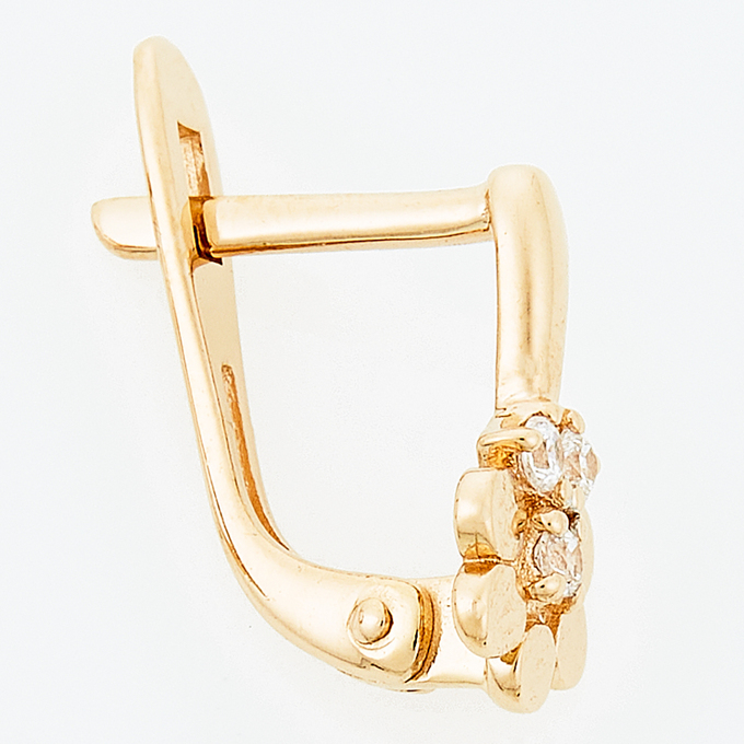 Серьги из золота 585 пробы c фианитами
