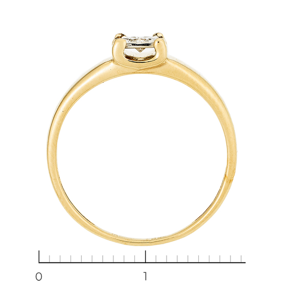 Кольцо из комбинированного золота 585 пробы c 1 бриллиантом, Л29123809 за 7200