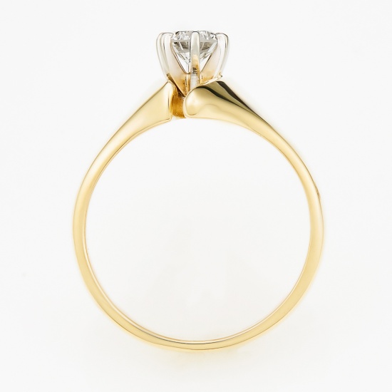 Кольцо из комбинированного золота 585 пробы c 1 бриллиантом, Л33081531 за 75560