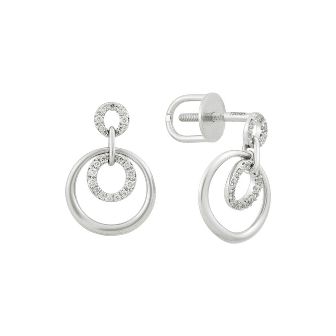 Серьги из золота 585 пробы c бриллиантами