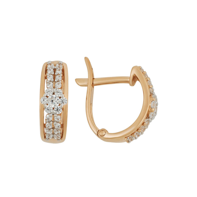 Серьги из золота 585 пробы с фианитами, Ц О007 5445 за 23900