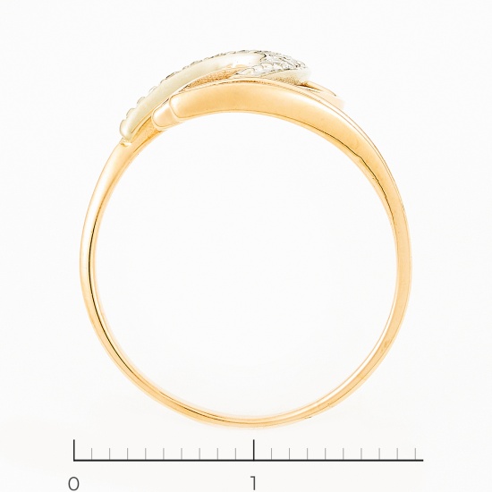 Кольцо из комбинированного золота 585 пробы c фианитами, Л04079287 за 11460