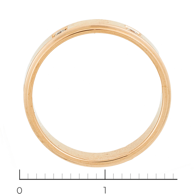 Кольцо из красного золота 585 пробы c 6 бриллиантами