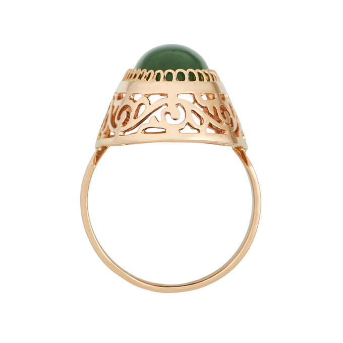 Кольцо из золота 583 пробы c нефритом, Л 3309 6219 за 70880