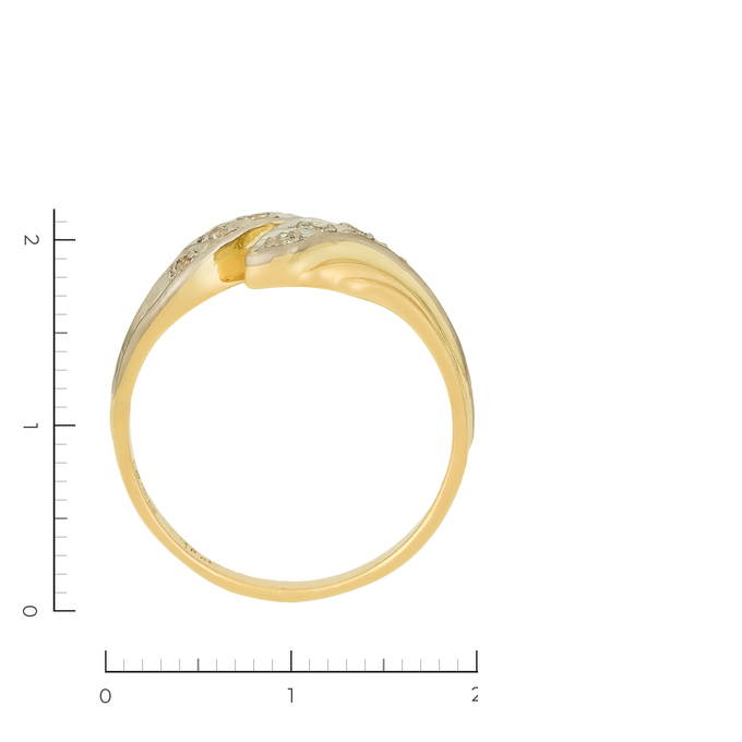 Кольцо из комбинированного золота 750 пробы c 8 бриллиантами, Л 1115 3689 за 34740
