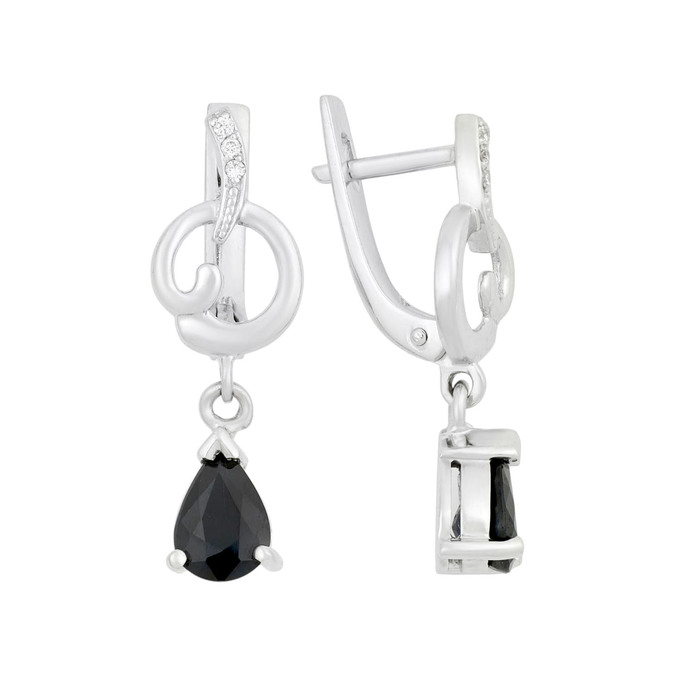Серьги из золота 585 пробы с сапфирами и бриллиантами, Л 7601 8831 за 79200