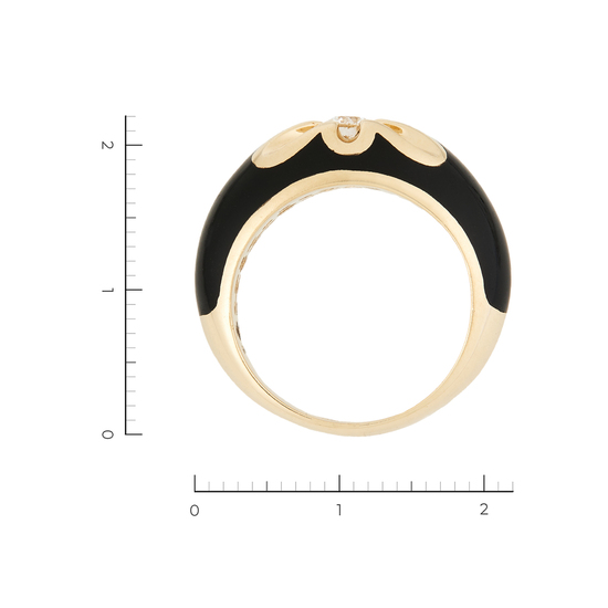 Кольцо из желтого золота 585 пробы c 1 бриллиантом и эмалями, Л29036127 за 94500