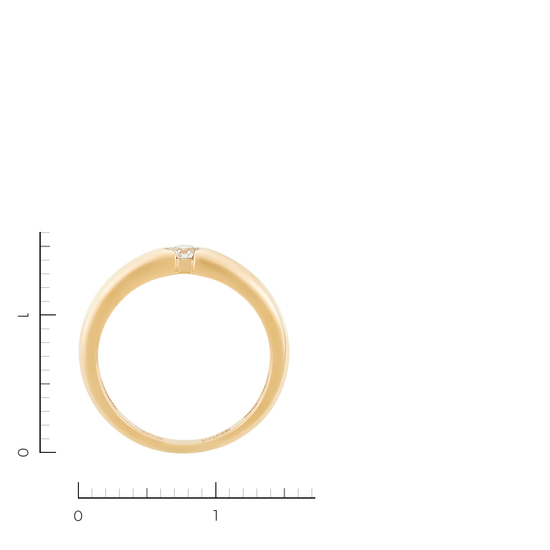 Кольцо из красного золота 585 пробы c 1 бриллиантом, Л25080258 за 19250