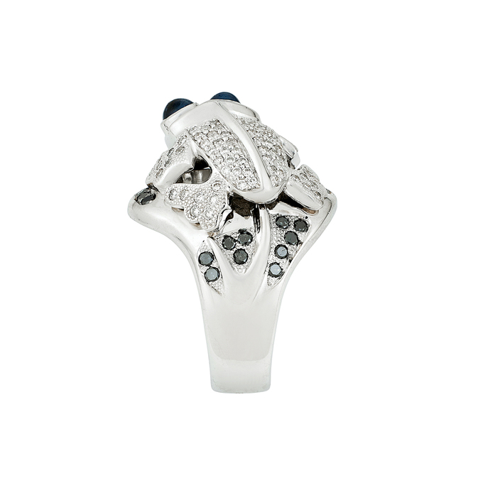 Кольцо из золота 585 пробы c сапфирами и бриллиантами, Л 2812 1184 за 170000