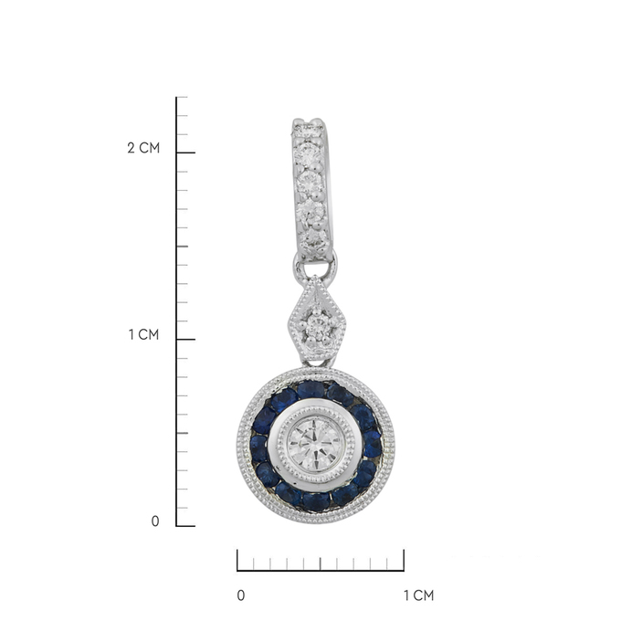 Подвеска из золота 750 пробы c бриллиантами и сапфирами, Л 0911 3061 за 35600