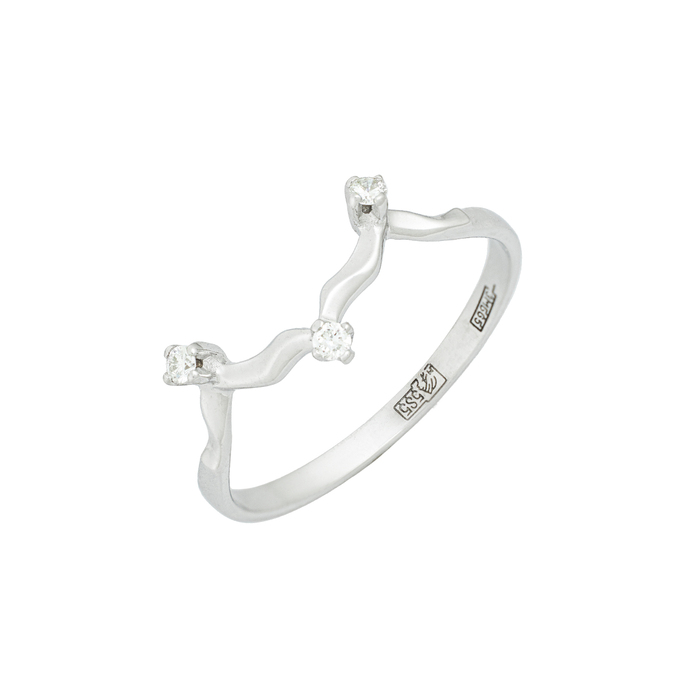 Кольцо из золота 585 пробы c бриллиантами