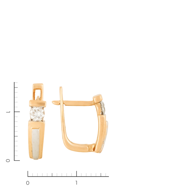 Серьги из золота 585 пробы c 2 бриллиантами, К 0000 1494 за 56400