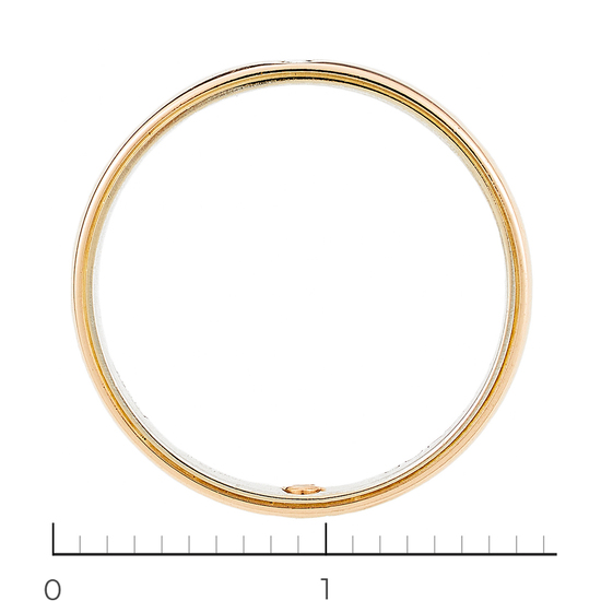 Кольцо обручальное из комбинированного золота 585 пробы c 2 бриллиантами, Л73019868 за 5625